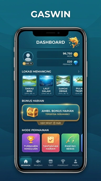 Layar utama gaswin — antarmuka bersih setelah instalasi